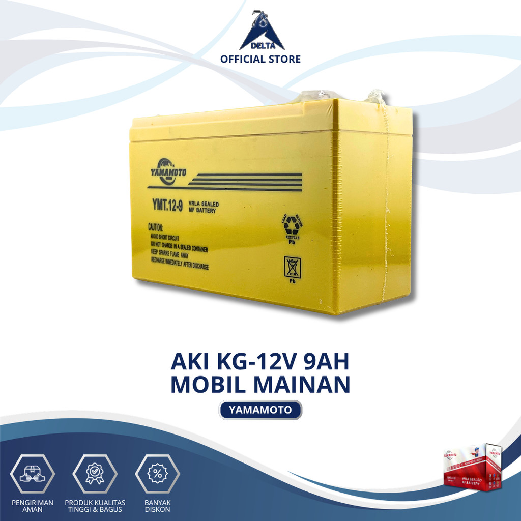 AKI KG-12V 9AH MOBIL MAINAN YAMAMOTO - ACCU KERING VRLA UPS SPRAYER 12 VOLT 9 AMPERE