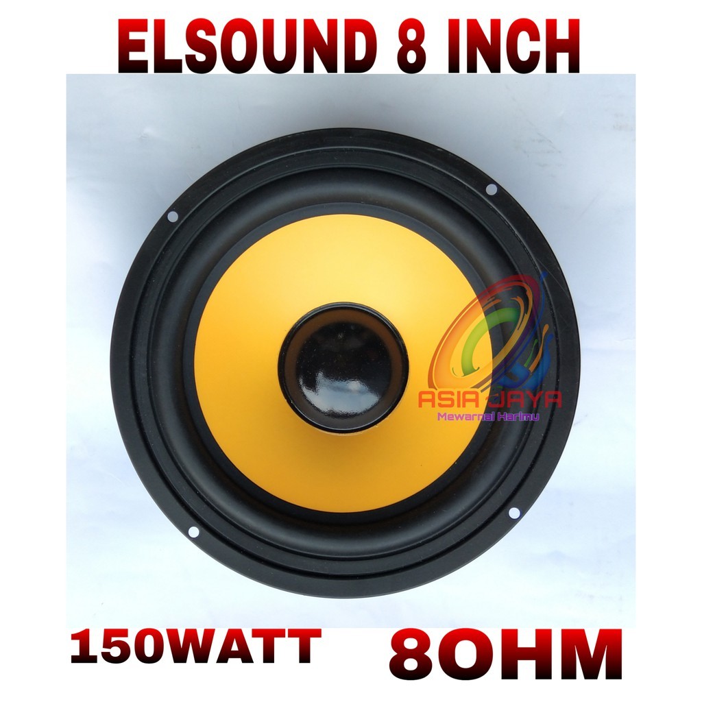 Speaker Elsound 8 Inchi Kuning Elsound  8Inch Woofer Yellow