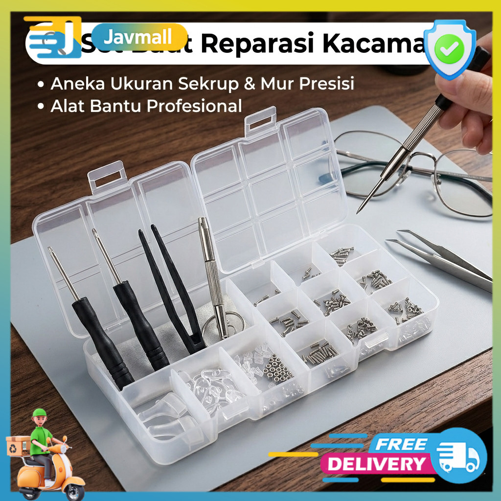 BAUT SEKRUP MUR SKRUP KECIL SET REPARASI SERVIS KACAMATA JAM TANGAN