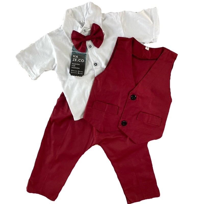 (READY STOK) Setelan baju anak jas formal tuxedo pesta ulang 2 3 4 5 6 7 8 9 10 tahun vest rompi das