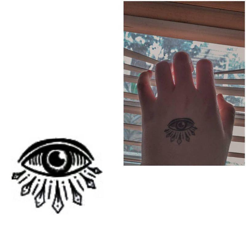 FEBINDO Tato Basic Tahan 5-7 Hari Tato Temporer Iluminati Tato segitiga Tato mata Tato satanic Stike
