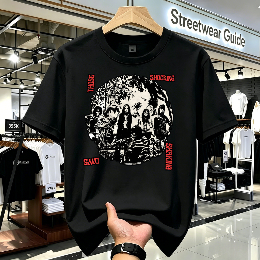 Kaos Band Those Shocking Shaking Days Vintage, T-shirt Unisex Lengan Pendek, Kaos Oversize Pria Wani