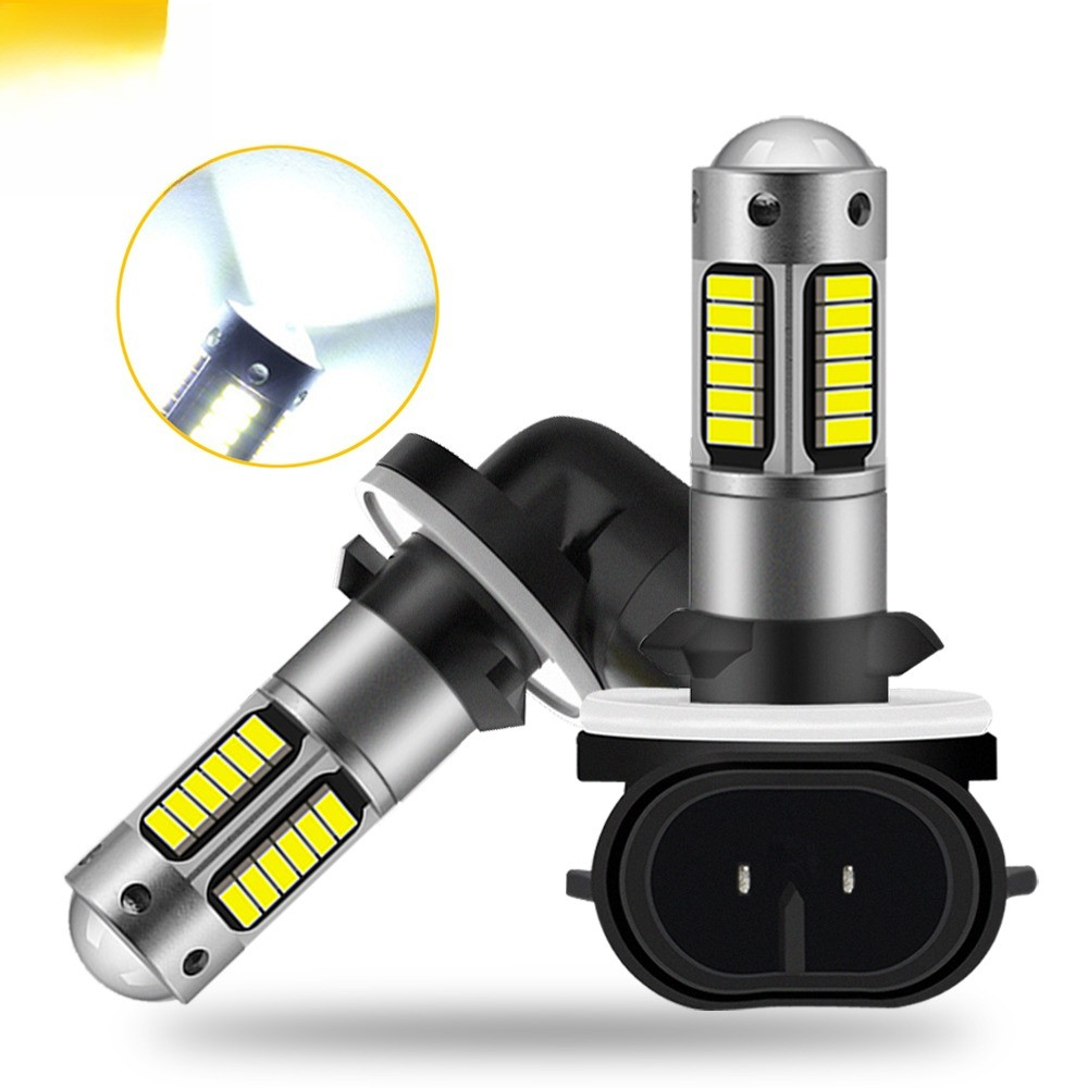 2pcs LED H27 880 881 H27W2 H27W1 Led Bulbs Car Fog Light H27W H27/1 H27/2 1200LM 6000K White Auto Dr