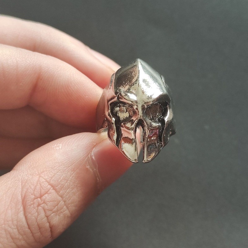 Cincin Topeng Prajurit Spartan Cincin Jari Indeks Terbuka Pria dan Wanita