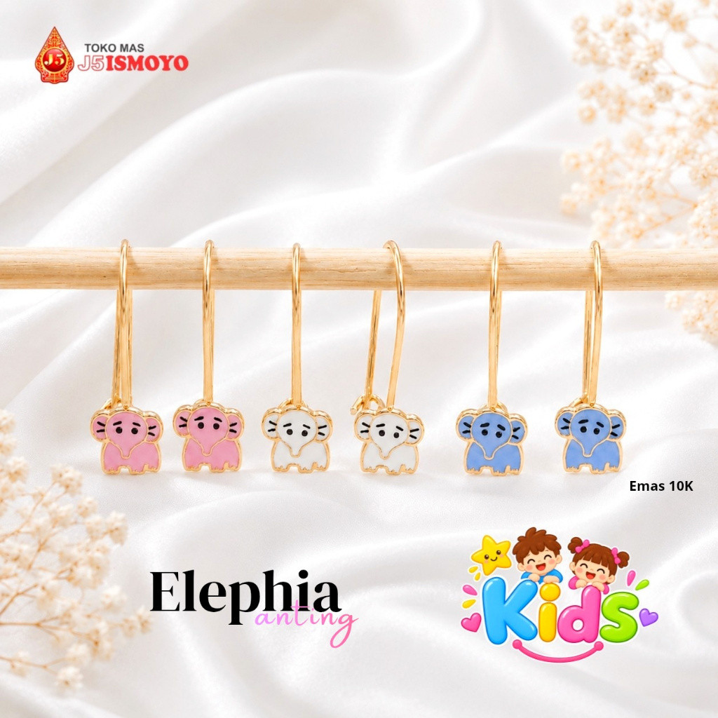 Anting Emas Anak 10 Karat  Elephia J5 Ismoyo
