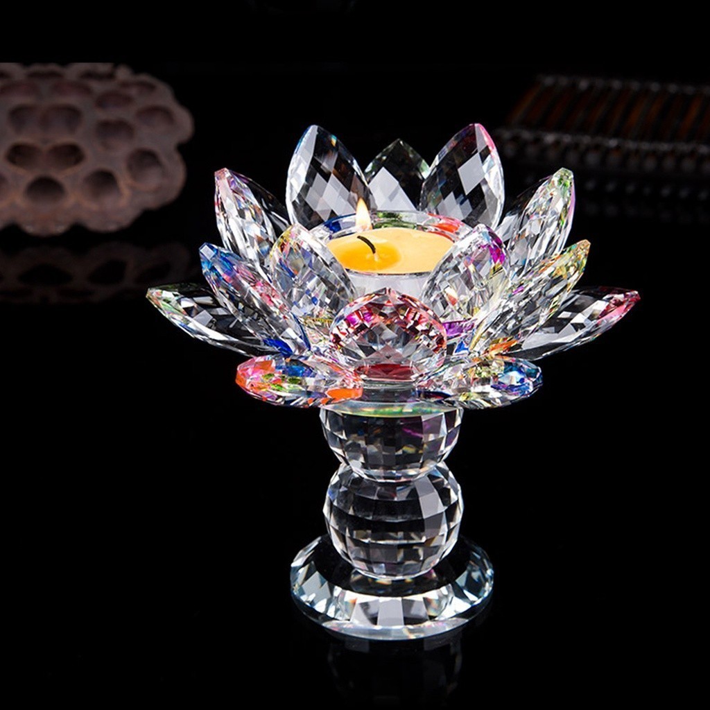 Tempat Lilin Tealight Tempat Lilin Kristal Kaki Lilin Tablet Kaca Tempat Lilin Sembahyang Tempat Lil