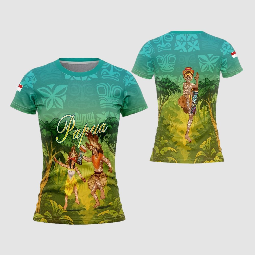 Kaos Batik Papua Wanita | Baju Etnik Motif Papua | Kaos Batik Nusantara Wanita