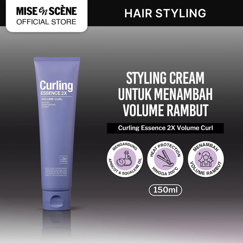 mise en scene Curling Essence 2X Volume Curl 150ml - Krim Rambut dengan Tekstur Ringan Untuk Styling