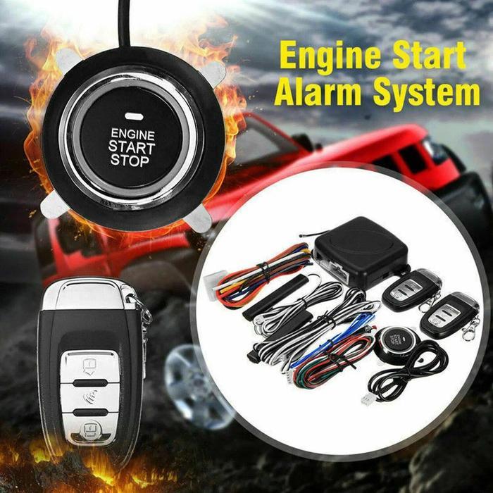 Alarm Mobil PKE Keyless Entry Push Start Stop Smart Start 12V 433MHz Universal