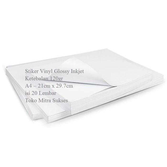 Stiker Vinyl Glossy Inkjet A4 Baru