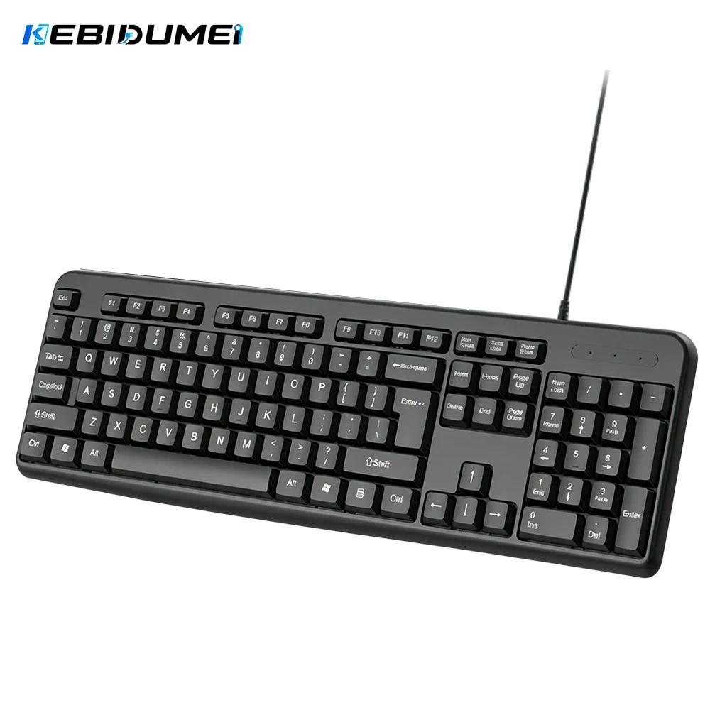 KEBIDUMEI USB Wired Keyboard 104Keys Standard Keyboard Office Keyboard Gaming Keyboard for PC Laptop