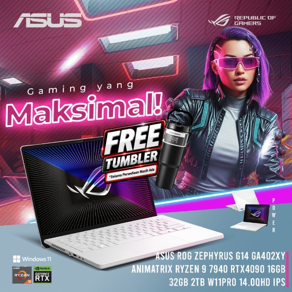 ASUS ROG ZEPHYRUS G14 GA402XY ANIMATRIX RYZEN 9 7940 RTX4090 16GB/ 32GB 2TB W11PRO 14.0QHD IPS