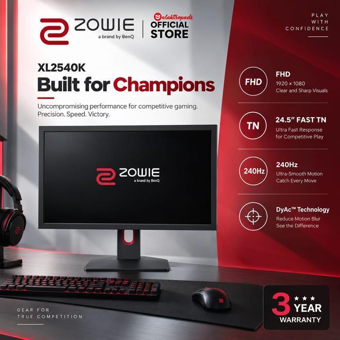 Monitor Gaming BenQ XL2540K 25 Inch TN 240Hz Esports Garansi Resmi BenQ Zowie XL2540K TN 240Hz 24.5"