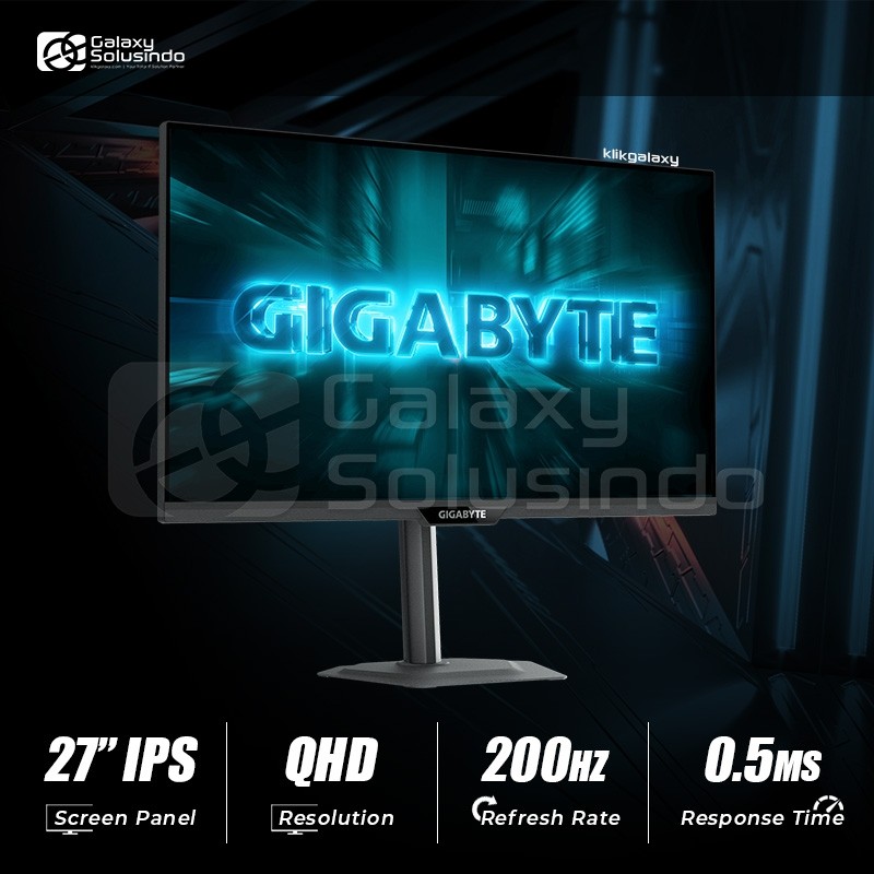 GIGABYTE G27Q20 27 Inch QHD IPS 200Hz 0.5ms Gaming Monitor - HG