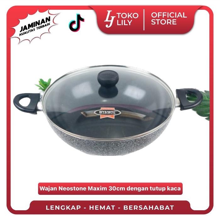PROMO  Wajan Neostone Maxim 30cm dengan tutup kaca