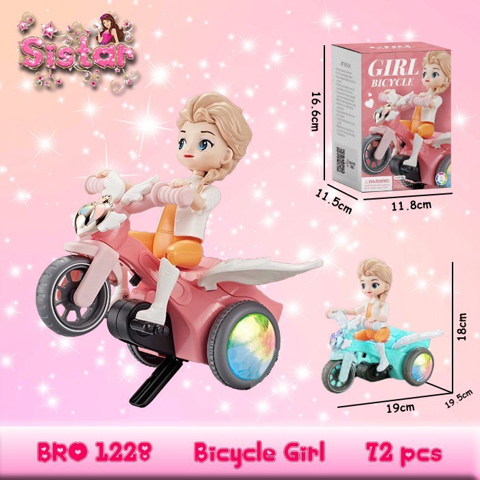 BISA COD. Mainan Anak Perempuan Boneka Putri Princess Frozen Elsa Motor Bicycle Sepeda Dance Dancing