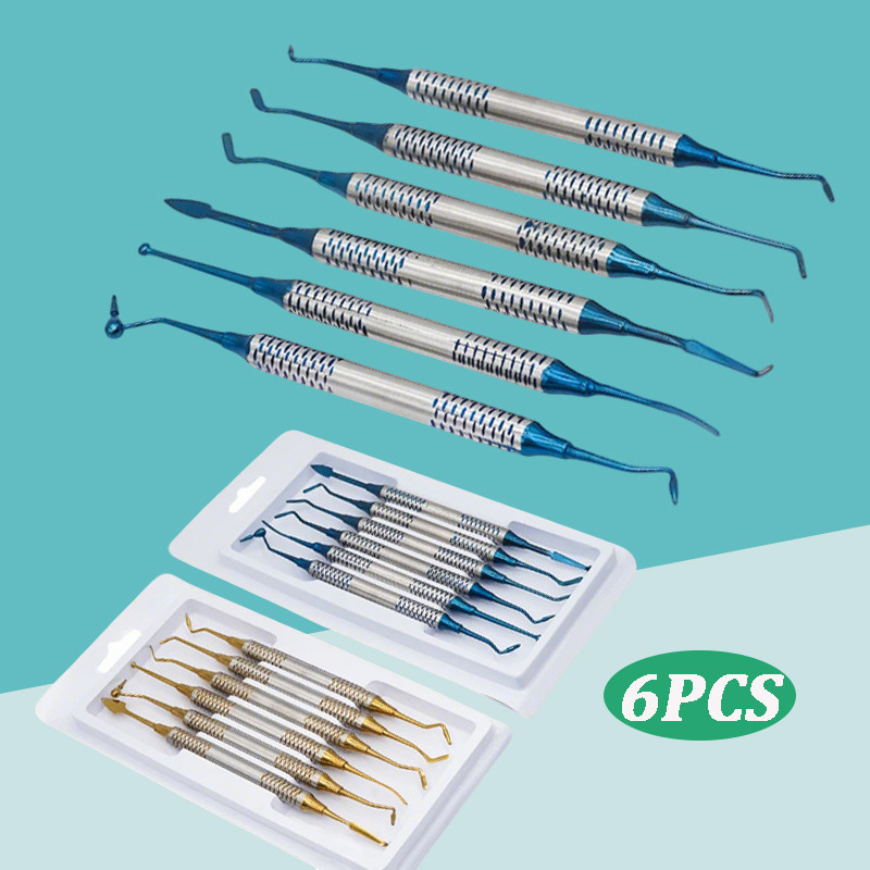 Gigi Instrumen Instrument Plastis Filling Teflon Anti Lengket Komposite Composite 6pcs