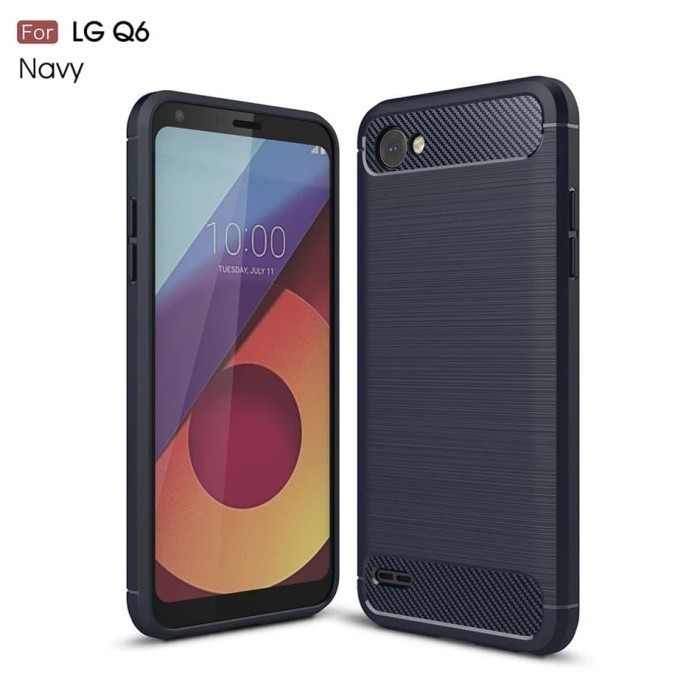 CASE LG Q6 Q6 PLUS CASE RUGGED CARBON ARMOR ANTI SHOCK
