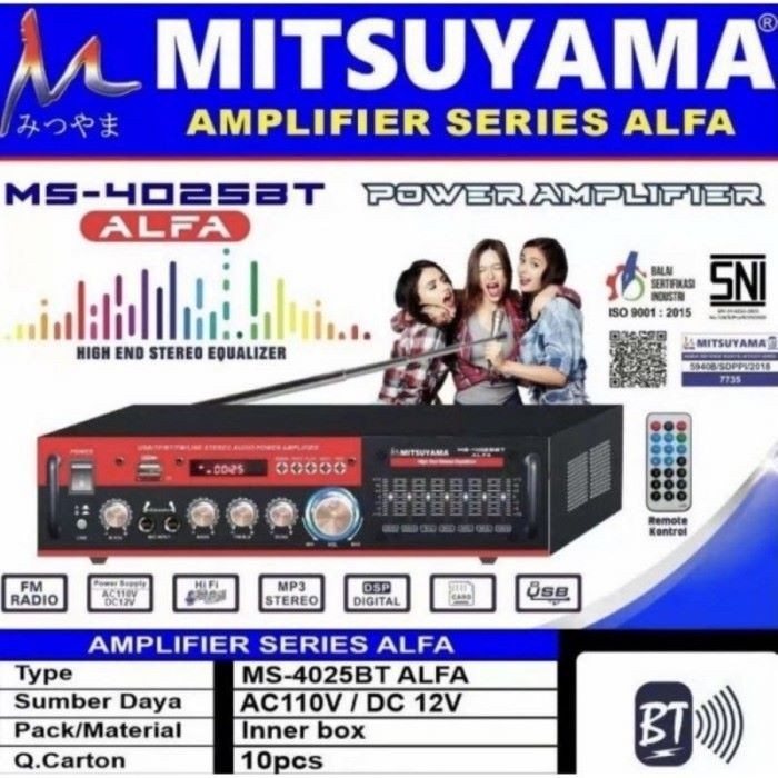 POWER AMPLIFIER I BLUETOOTH MITSUYAMA MS 4025 BT 4025BT