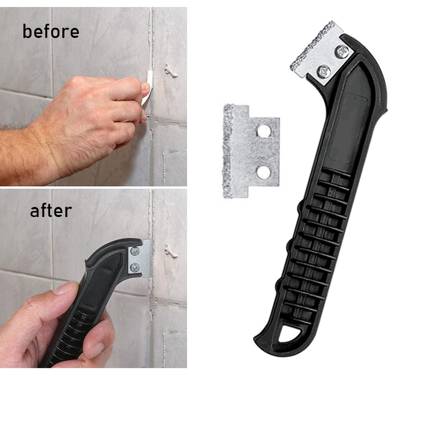 Alat Pembersih Nat & Celah Ubin Keramik Multifungsi – Pisau cutter/pengikis baja tungsten, lipat, co
