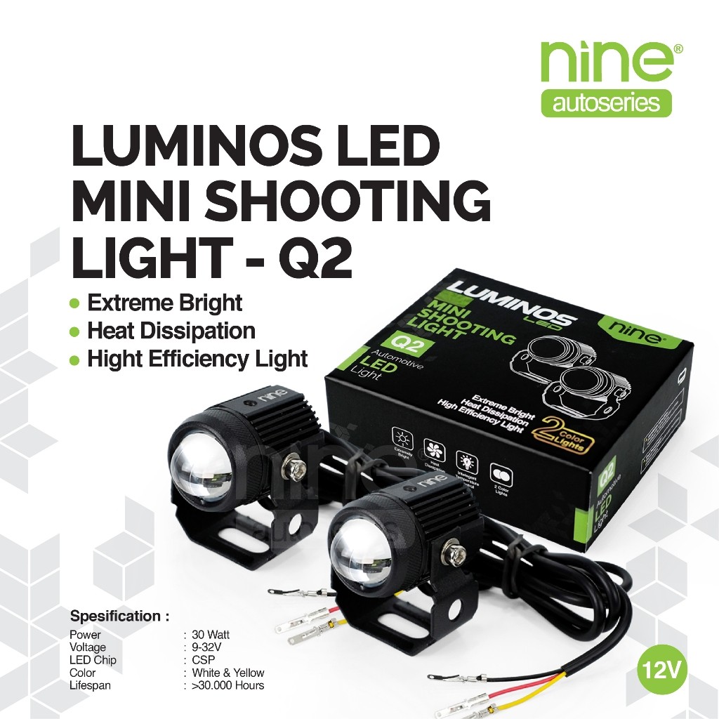 OTOMAX LUXIMOS Lampu Tembak Q2 32W Mini Shooting Light Laser Super Terang Waterproof - NINE AUTOSERI