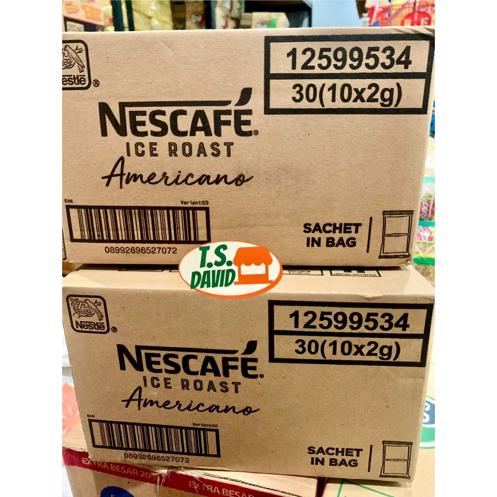 NESCAFE 1 Dus Karton Ice Roast Americano & Classic  Kopi Hitam Instan Tanpa Gula