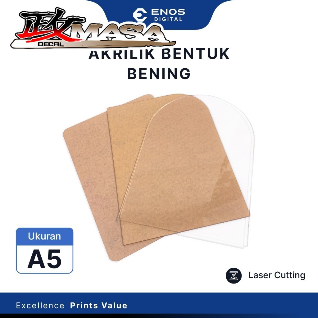 Akrilik Bening Lembaran A5 2mm – Potongan Bentuk Kubah / Pintu / Abstrak