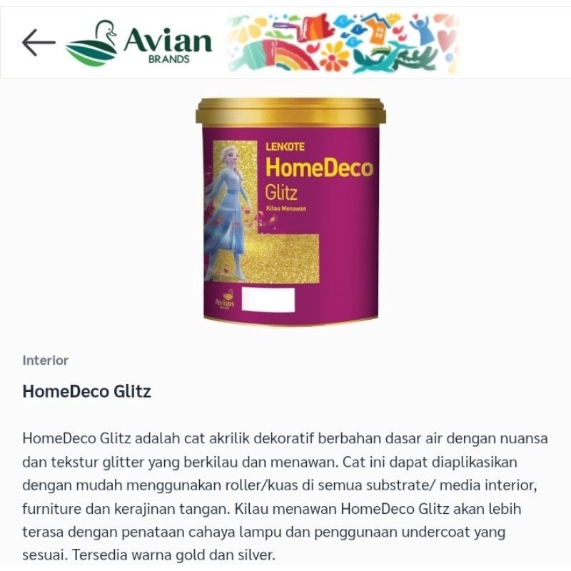 CAT GLITTER TEMBOK KAYU BESI CAT GLITER 1KG PERNIK LENKOTE HOME DECO GLITZ 0.75liter HOMEDECO
