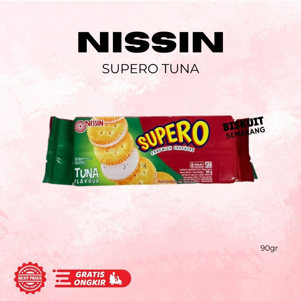 Nissin Supero Sandwich Crackers Tuna  Flavour 90gr | Nissin Supero Crackers | Nissin Crackers
