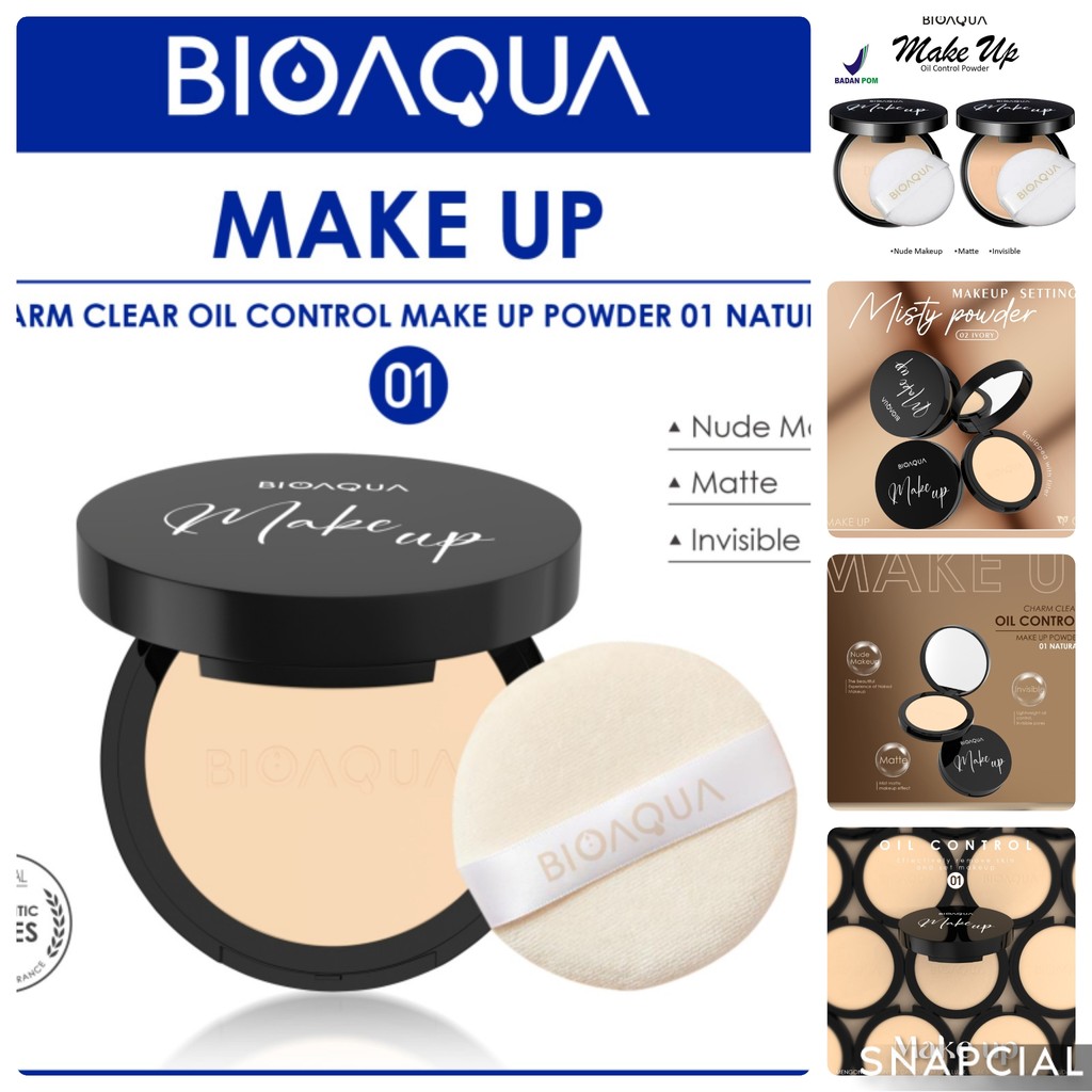 Bioaqua Compact Powder Bedak Padat Glowing Tahan Lama Anti Air Make Up Wajah Halus Cerah Original