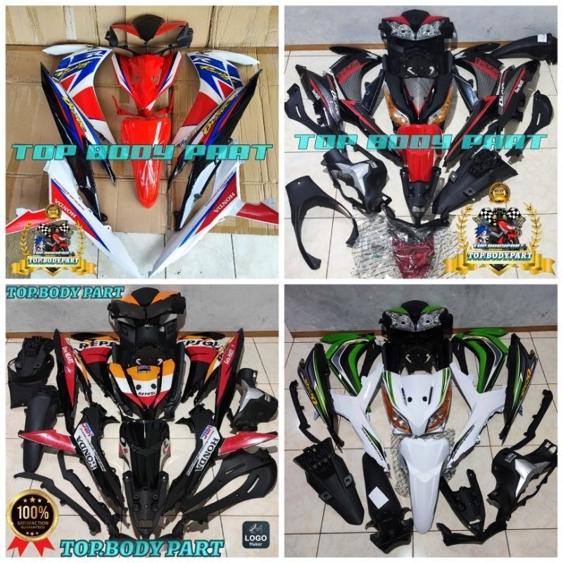 cover full body kasar dan halus plus lampu honda blade new 110 warna hitam,oren,putih,merah BetsQual