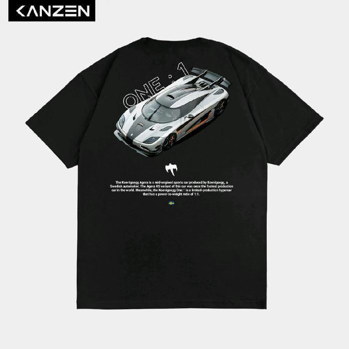 (COD) Kanzen T-shirt KOENIGSEGG ONE:1 - HITAM, M