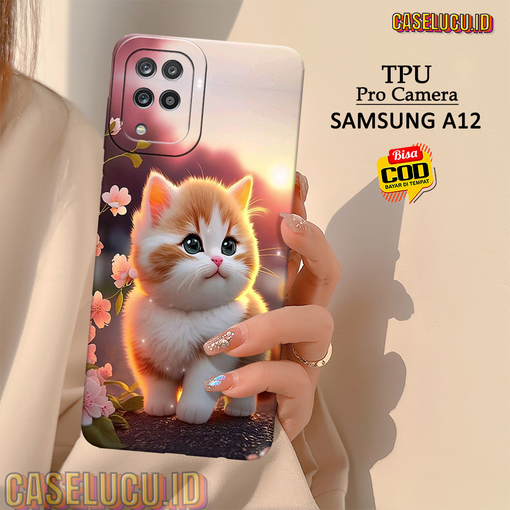 Casing Hp Samsung A12 Terbaru - Fashion Case Kucing - Case Samsung A12 - Soft Case Hp Samsung A12 - 