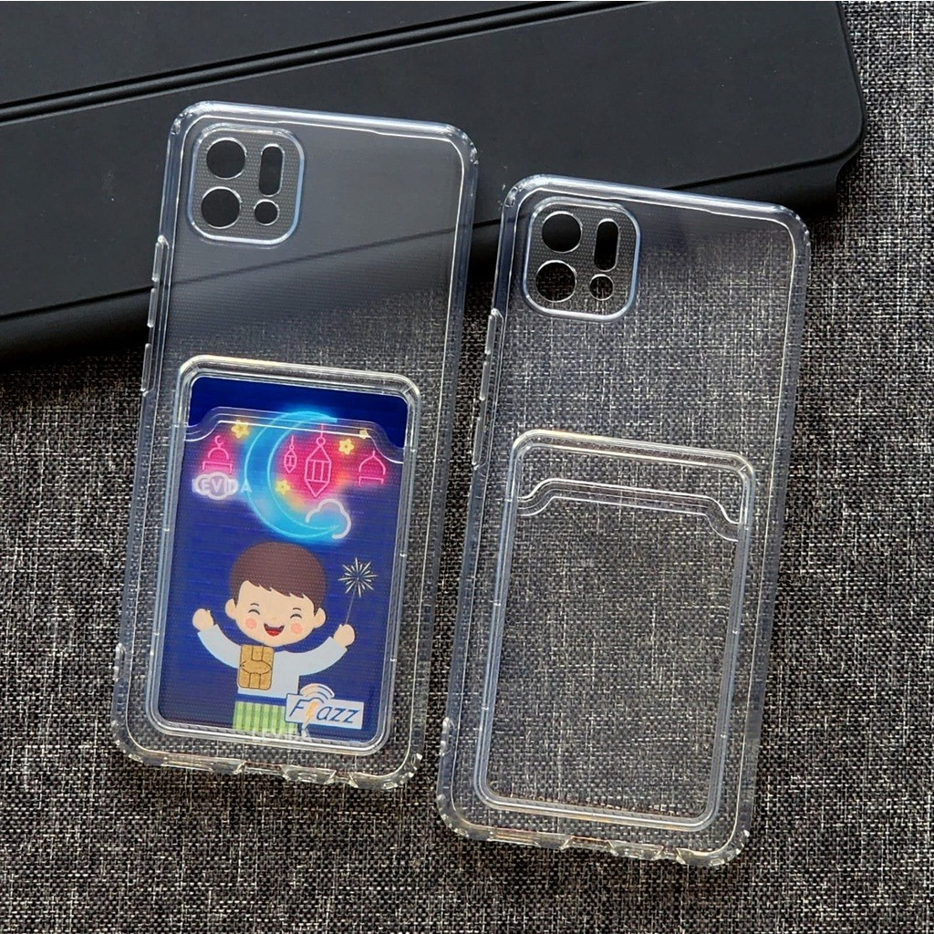 CASE OPPO A16E, A16K CASE CARD CLEAR TRANSPARAN SOFT SLOT CARD / WALLET CASE