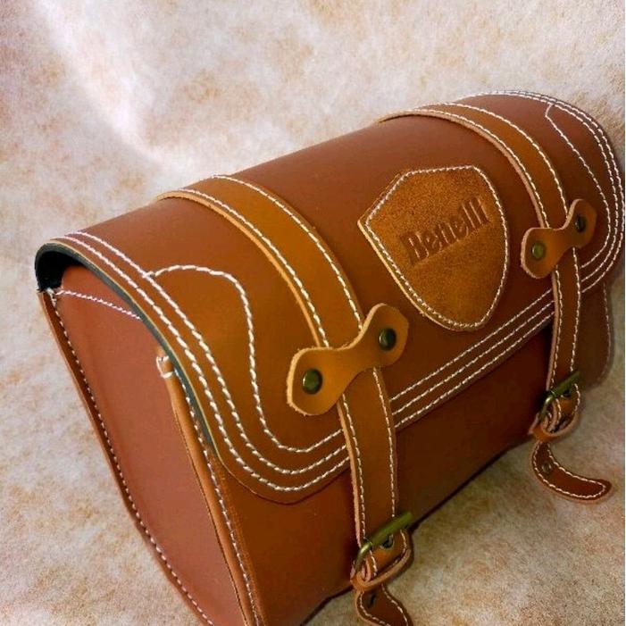 Tas motor benelli side bag motor all benelli - coklat muda, L