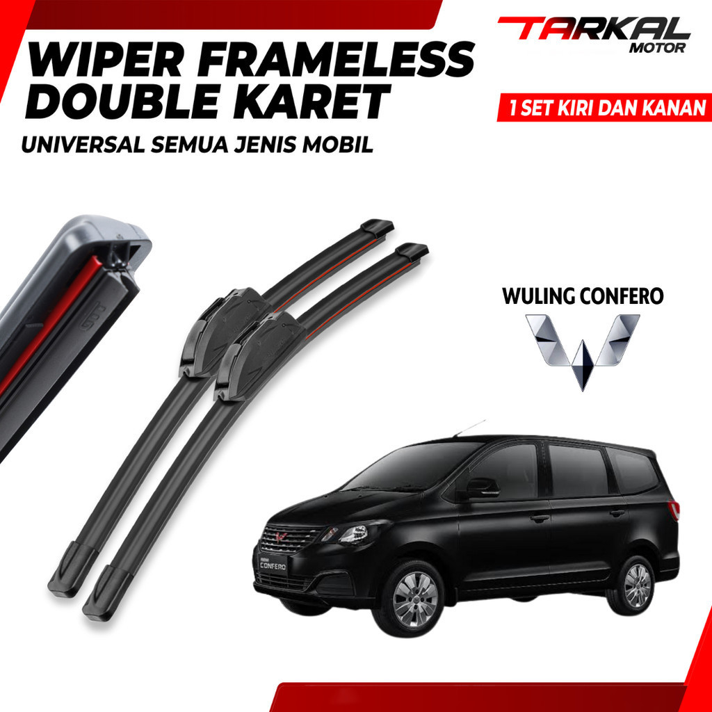 Wiper Blade Wuling Confero Double Karet Pembersih Kaca Depan Mobil 1 Set Kiri dan Kanan