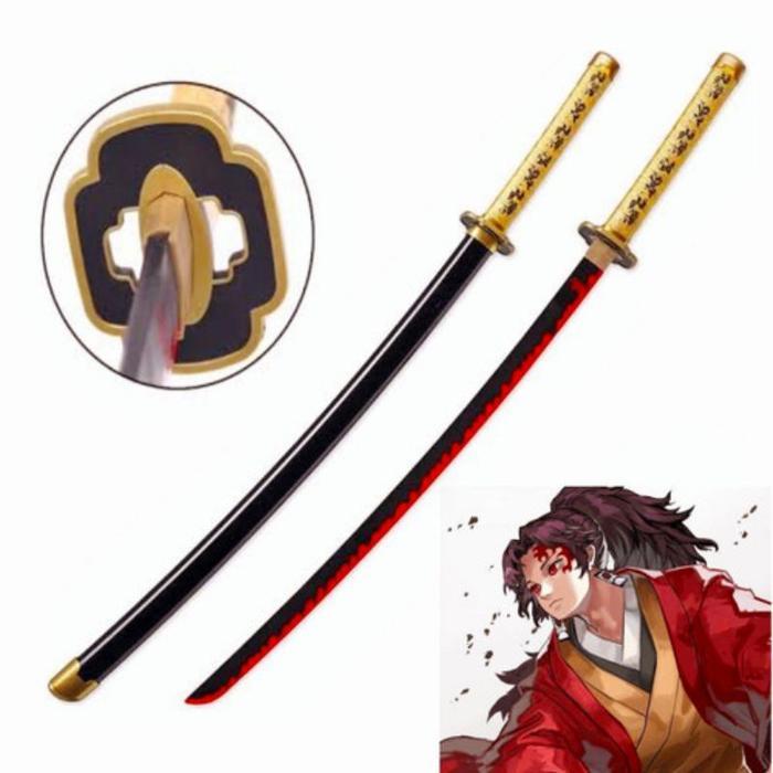 mainan katana kayu yoriichi Tsugikuni demon slayer cosplay
