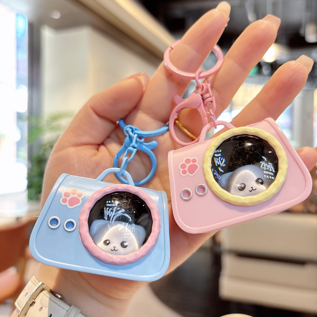 Lampu Mood Kapsul Luar Angkasa Kucing - Gantungan Kunci & Tas Imut, Hadiah Menawan