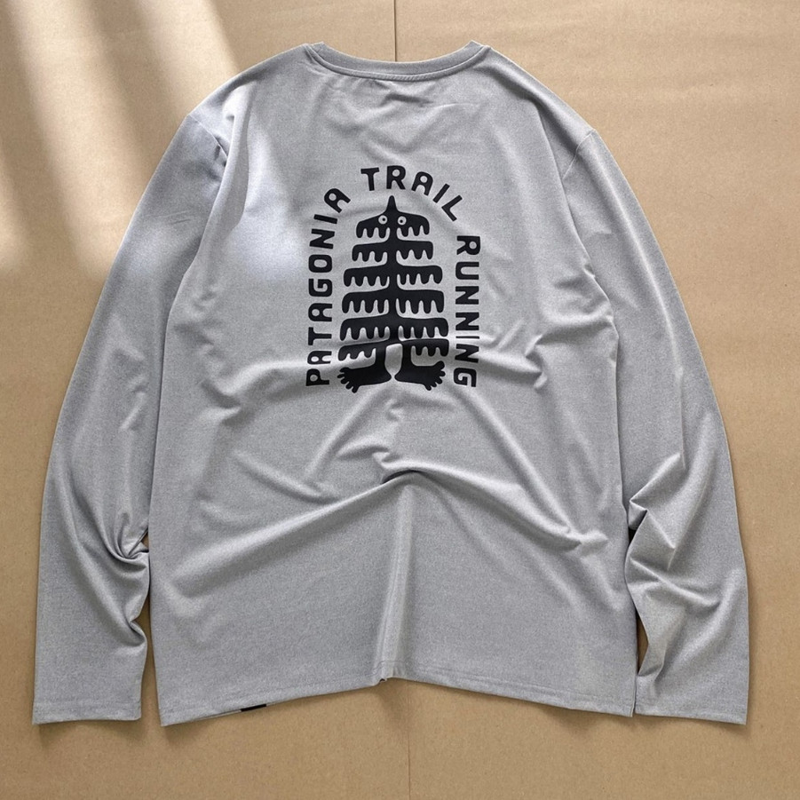 ATASAN PRIA BAJU KAOS Patagonia Men's Long-Sleeved Capilene Cool Daily Graphic Shirt - Lands