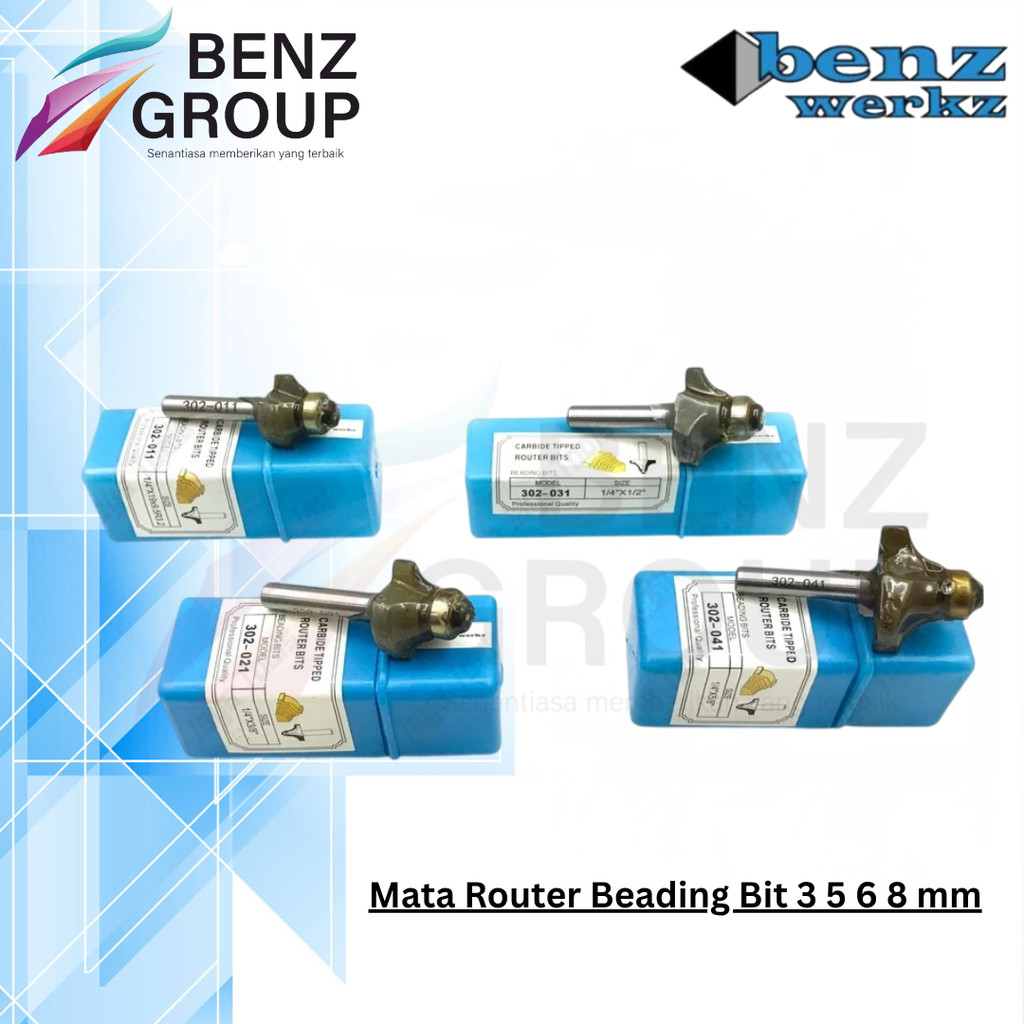 Benz Werkz Mata Router Beading Bit 3mm 5mm 6mm 8mm Router Bit Mata Profil Beading Bit Varian Satuan 