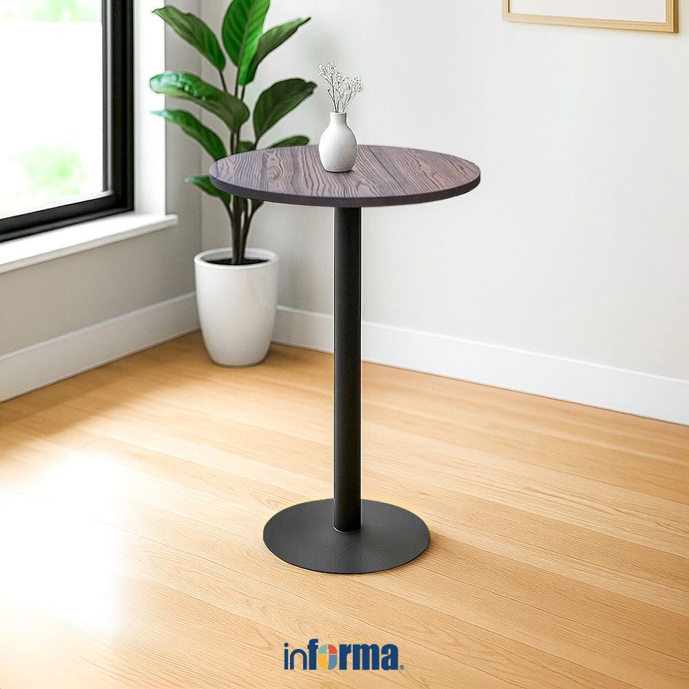 Informa Informa London Elm Meja Bar Round 70x70x105 cm - Hitam