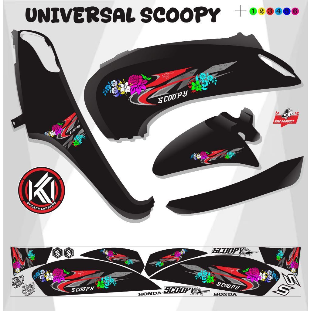 STRIPING MOTOR SCOOPY VARIASI LIS / STRIPING STICKER MOTOR SCOOPY MOTIP LIS