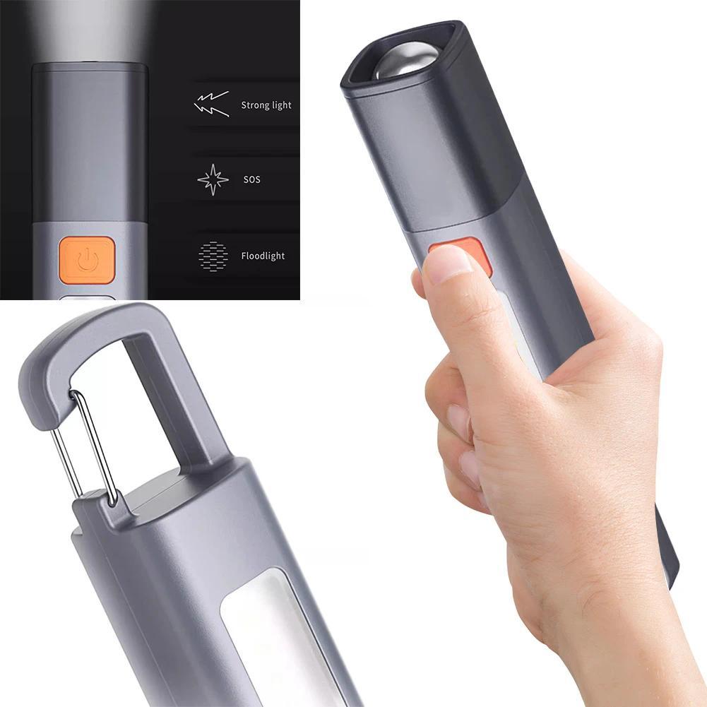 Mini Portable LED Torch USB Charging Camping Powerful Flashlight 800mAh Ultra Bright LED Torch 300LM