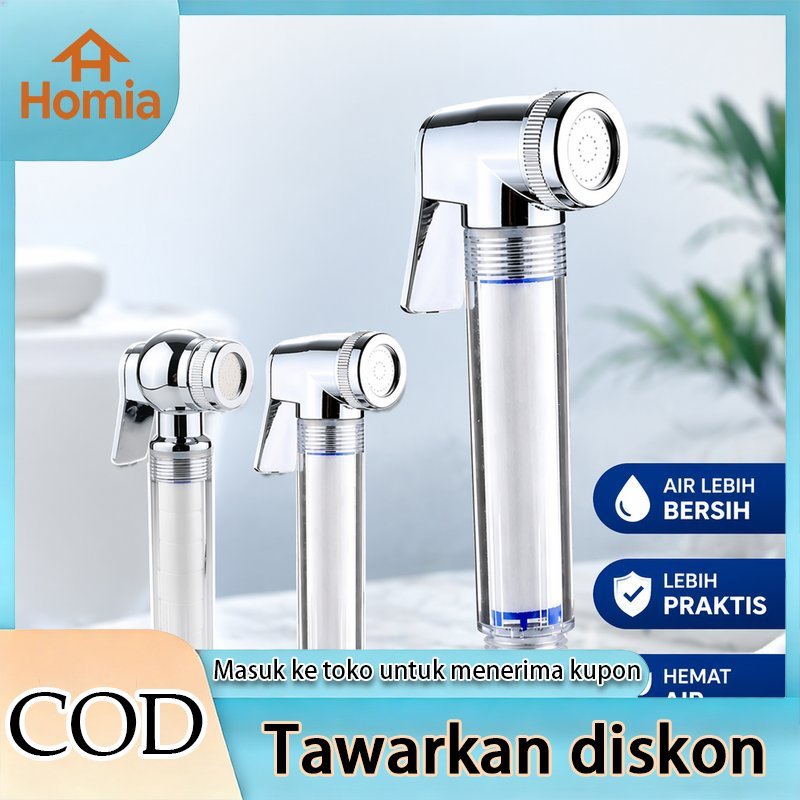 Semprotan Bidet Toilet Jet Shower Handheld Tekanan Tinggi Abs Chrome Filter Pengganti