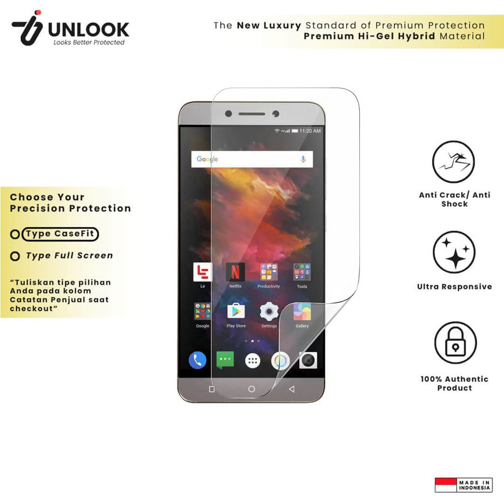 UNLOOK Hi-GEL HYBRID Hydrogel+ Anti Gores Jelly for LeEco Le S3, Pro3 Elite, Pro 3, Max 2, 2 Pro, 2,