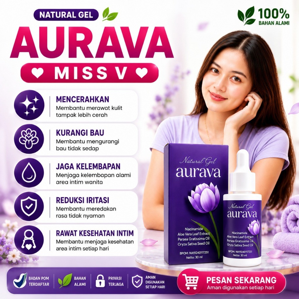 READY STOK  AURAVA NATURAL GELL (TERLARIS)AURAVA NATURAL GEL Pemutih Mis V  Selangkangan Wanita Dan 