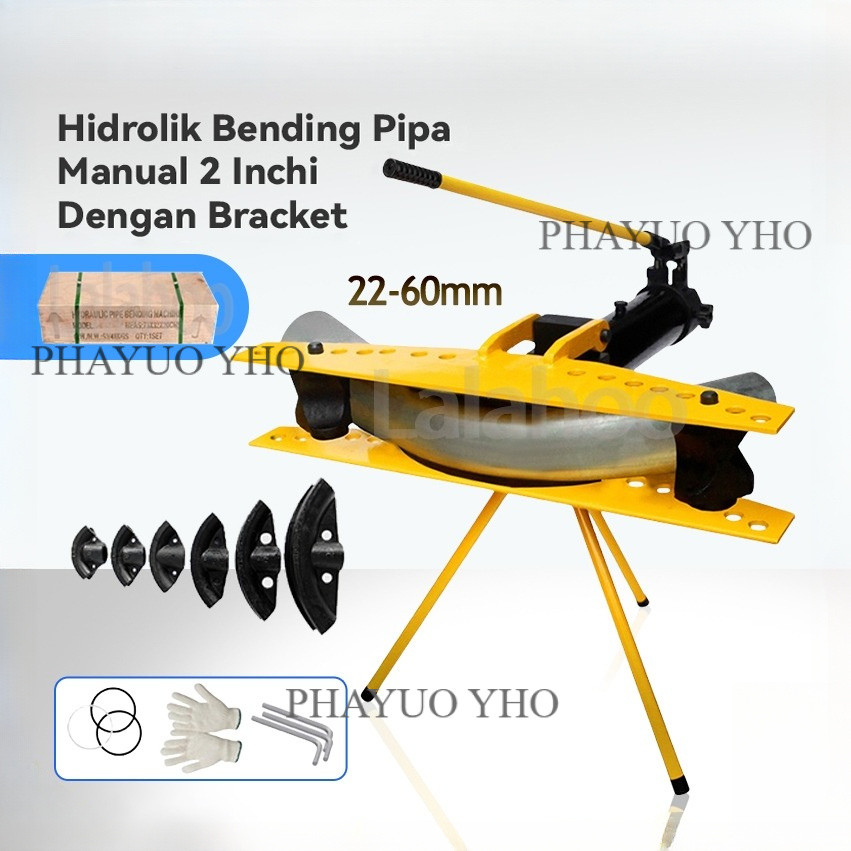 Alat Bending Pipa Hidrolik Manual 22-60mm Tube Bender Pembengkok Pipa Besi Galvanis Baja Aluminium M