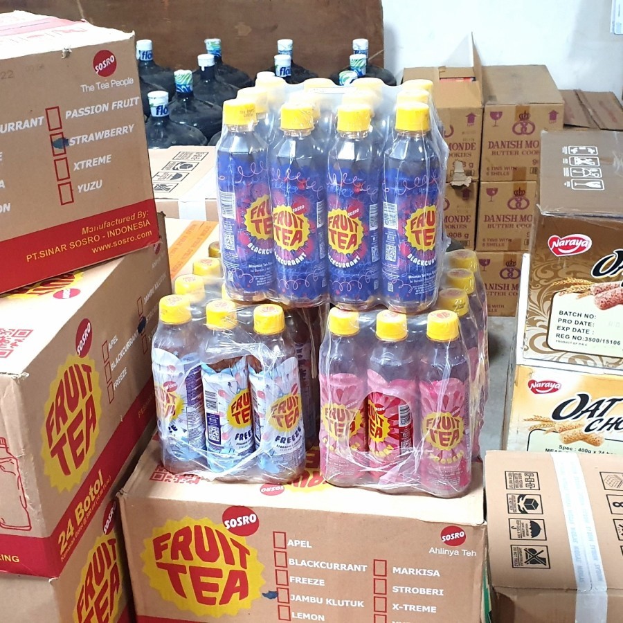 ED 12.26 CTN 12*350ML - FRUITEA PET 350ML BOTOL KECIL ISI 12 PCS / SOSRO TEH BUAH FRUTI FRUITI FRUTE