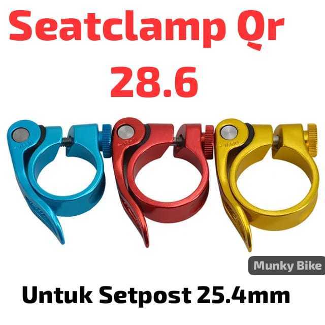 Foto Seatclamp seat clamp klem 28.6 untuk seatpost 25.4 mm quick release QR sepeda