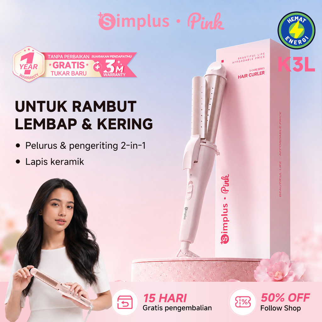 SimplusPink 30MM Catokan Rambut 2in1 Sagitarius Hair Styler catokan curly Styler catokan